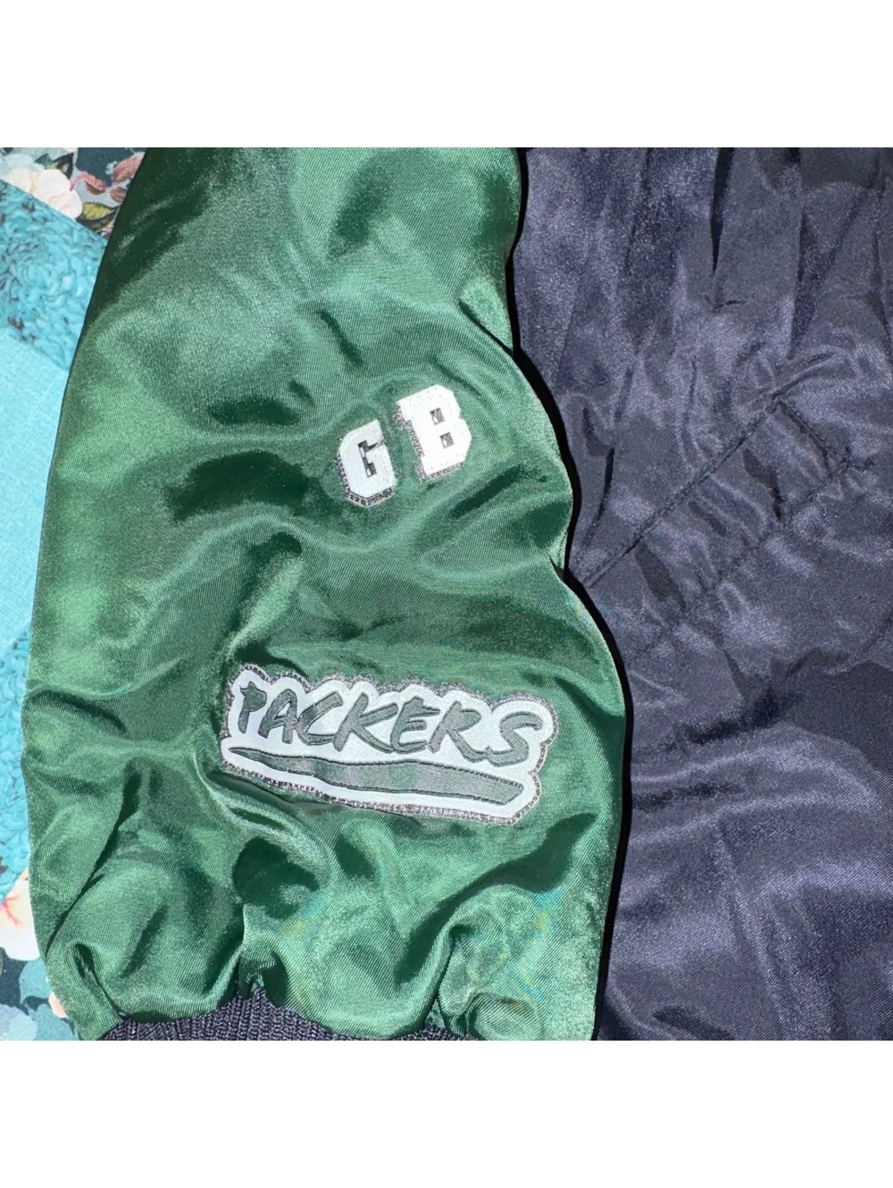 Green Bay Packers Satin NFL Embroidered Varsity Jacket Unisex L Bomber Jacket